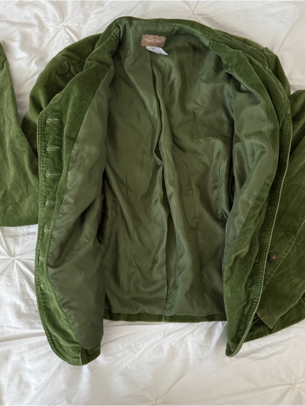 Vintage Forever 21 Olive Green Velour Tailored Jacket - Picture 4 of 5